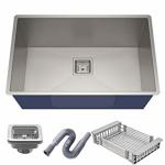 FORTUNE BLU 304 Stainless Steel Single Bowl Handmade Kitchen Sink (21x18x10 in, SILVER MATT)
