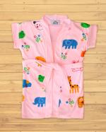 THE LITTLE LOOKERS Swimming Bath Gown/Bath Robe/Bathing Accessories/Bathing Essentials for Kids/Baby Boys & Baby Girls in Attractive Prints (Bunny Pink, 2.5-4 Years(Large))