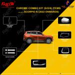FALCON CAR CHROME GARNISHES COMBO KIT FOR SCORPIO N 2022