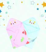 The Little Lookers Blue, Pink and Lemon Super Soft Hooded Quick Dry Baby Towel Pack of 3