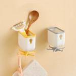 KATHIYAWADI Plastic Hooks for Wall, Kitchen Cabinet Wall Hooks, 360 Degree Rotating Storage Heavy Duty Sticky Hooks for Hanging Multi-Function Rotating Hook with Storage Box 360-degree