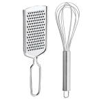 DreamBasket Stainless Steel Cheese Grater / Coconut Grater & Egg Whisk / Beater for Kitchen
