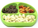 A Baby Cherry Lime Suction Divided Silicone Plate for Babies(6-24 Months)