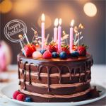 GIGGA Acrylic Material Happy Birthday Cake Topper For Cake Decoration Design 2 (Transparent)