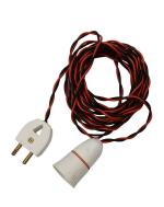 BITCORP Multicolor Bulb Holder Hanging Flexible Wire with 2 Pin Plug, 2 m