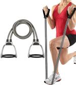 Whinsy Double String Toning Tube | High Resistance Tube Exerciser with Adjustable Grip (Multi-Colour)