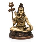CraftVatika Gold Brass Shiva Statue 15.24 x 10.16 cm