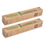 Freshee Pack of 2 x 15m Aluminium Silver Foil Roll, Disposable 18 Micron Thick Foil Paper for Kitchen Food Wrapping, Parcel Heavy Duty
