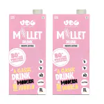 VDC Millet Drink- 1L, (Pack of2) Lactose-Free, No added preservatives, Zero cholesterol, Rich in Protein, Source of Dietary fiber, Fortified with Vitamins and Minerals, Plant-Based, No added sugar
