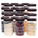 Cutting EDGE Twister Airtight Food Grade Plastic Jar Without Basket, Clear, Diamond Checkers Container - for Rice, Dal, Atta, Flour, Cereals, Pulses, Snacks, Stackable, BPA Free ( SET OF 24, 1270ml, Clear )