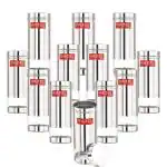 HAZEL Stainless Steel See Through Storage Containers | Fridge Storage Containers | See Through Steel Container for Kitchen | Modular Kitchen Containers Set of 12, 600 ML, Silver