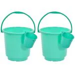 PIPER PLASTICS Multipurpose Combo of First Grade Plastic Unbreakable Bathroom Bucket with Mug | 20 Litre Buckets Combo & Free Mug (Green)