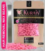 KURAIY Hair Removal Hot Hard Body Wax Beans (200Gm) for Face, Arm, Legs, Bum and whole Body For Men and Women Suitable for All Skin Types with Steel Spatula