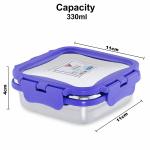 Virtue Homeware Stainless Steel Lunch Box Set-3 Violet Containers(925ml, 330ml and 150ml each)|Dishwasher Safe|Air Tight Container lids & Leakage Proof Tiffin Box|Office School Travel Picnic Lunch Box