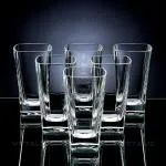 Vetalic Square Fiber Glass Set for Water, Plastic Glass Set, Drinking Glass, Plastic Water Vetalic Glasses, Juice Glasses, Unbreakable Glass Set (Glasses Set of 6, 300ml, Plastic, Transparent)