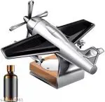 URBAN CAR DECOR Car Accessories Solar Car Perfumes And Fresheners for Dashboard | Solar Plane with Fragrance for Car (Silver)