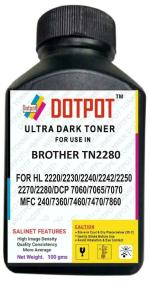 Dotpot TN2280 Toner Powder Bottle for USE in Brother HL-2220/2230 / 2240/2242 / 2250/2270 / 2280, DCP-7060/7065 / 7070/7240 / 7360/7460 / 7470/7860 / FAX-2840/2940 Printer Pack of 1