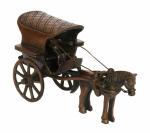 Kartique Home Decorative Brass Running Horse Cart Tanga Rath Showpiece - 15 cm