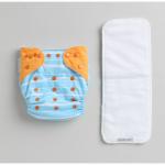 Polka Tots Reusable Cloth Diaper Fleece- Penguin Sky Blue