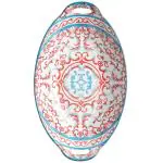 Nestasia Red and Blue Mandala Ceramic Long Dish with Handles for Serving Snacks, Appetizers, Salads, and Noodles| Microwave Safe, Dishwasher Safe (10.8 Inch)