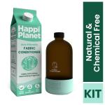 Happi Planet | Eco-Friendly Fabric Conditioner | Starter Kit - Eterniti Glass Bottle + 1000ml | Plant Based, Biodegradable, Non Toxic, Natural, Organic | Visibly Soft Clothes, Mesmerizing Smell