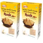 BakYum Whole Grain Atta Rusk 150g each - Healthy Diet Toast, No added Sugar, Source of Fiber - Tasty, Crunchy and Crispy - Best Tea Time Snacks (Cinnamon, Pack of 2)