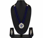 Gyaan Jewels Handmade Alloy Earring and Necklace Set Black (Women, Girls) Free Size