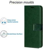 MV Oppo A33F Green Artificial Leather Shock Absorption Mobile Back Cover With Holder