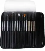 Looks United 15 Nail Art Brush, 5 Two Way Dotting Tool And Carry Case (Pack Of 20)