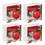 Papyrus Tissue Paper Napkins For Home | Tissue Papers For Kitchen Use | 13x13 cm 50 Pcs 3 Ply=150 sheets Pack of 4 White Paper Napkins (