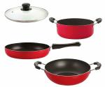 Nirlon 4 pcs of Red Non-stick Aluminium Kitchenware Cooking Utensil Combo Set