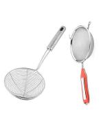 Wofier Stainless Steel Deep Fry Strainer And Soup Strainer, Deep Fry Medium Size - Pack Of 2