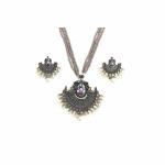 Eivri Rakhi Gift Friendship Day Gifts Enamel Fashion Jewellery set For Women And Girls Necklace with Earring (color - Black)