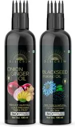 Desi Crew Onion Ginger and Blackseed Hair for Skin, Body and Hair Care 100 ml Each