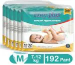 Ezoyplus M Size Baby Diaper |7-12 kg, Leak Protection & odour Control |Diaper For baby (192 Pants)