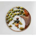 Rankawat Art And Crafts- Handicrafy Metal Ring Krishna Jula Wall Panel Multicolour-43X3X43CM