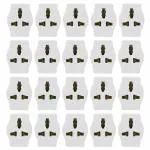 CONA 1946 Curve 3 Pin Universal Multi Plug 6A/13A 240V, White Pack of 20|3 Pin Adapter|3 Pin Conversion Plug|Universal Plug|Travel Adapter|3 Pin Socket