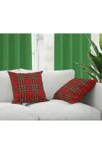 Home Colors In Red Tartan and Plaid Cotton Edward Cushion Cover 18x18inch Set of 2