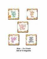 Deep Prints Square Acrylic Motivational Quotes Magnet (7.6 x 7.6 cm) (Pack of 5)