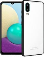 RICHBURG Samsung Galaxy M02 White Glass Light Weight Mobile Back Cover