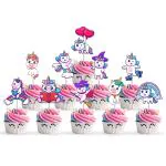 Zyozique 10 Pcs Unicorn Cupcake/Cake/Baking Decoration for Theme Birthday Party/Cupcake Topper - for Kids Girls Or Boys Bday Party Decor/ Unicorn Bday Supplies Materials/Themed Cake Decorating Items