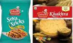 Jabsons Soya Sticks | Chinese Chatka 180 Gm + Roasted Wheat Crispy Punjabi Masala Spicy Khakhra 180 Gm | Pack of 2 | 360 Gm