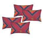 Gharsaaz Multicolor Printed Polycotton Pillow Covers Set of 4