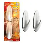 MAPPERZ Large Utility Hooks, Wall Hooks with Adhesive Strips, Damage Free Hanging , No Tools No Rust Wall Mounted Heavy Duty Wall Hooks for Hanging Coat, Towel, Decorations, Accessories, Pack Of 10