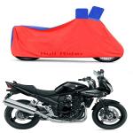 Bull Rider Red, Blue Polyester Two Wheeler Cover For Suzuki Bandit