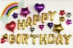 My Party Suppliers Golden Letter Happy Birthday Foil Balloon (pack of 13 Letters)
