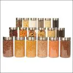 PEARLPET Plus PET Plastic Kitchen Jar Stainless Steel Cap, 18 PCs Each 1700 ML, 500 ML, 300