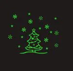 DreamKraft Green Graphic Print Vinyl Glow In Dark Christmas Tree Radium Sticker 46x35 cm