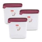 Flair Smart Rectangle Containers Set of 3 Pcs 2000 ML Maroon Color