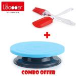 Leadder Kitchenware Plastic Cake Turntable And Spatula Set Combo